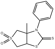 3a-methyl-3-phenyltetrahydrothieno[3,4-d][1,3]thiazole-2(3H)-thione 5,5-dioxide Struktur