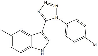 3-[1-(4-bromophenyl)-1H-tetraazol-5-yl]-5-methyl-1H-indole Struktur