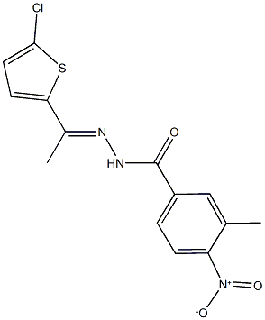 N'-[1-(5-chloro-2-thienyl)ethylidene]-4-nitro-3-methylbenzohydrazide Struktur