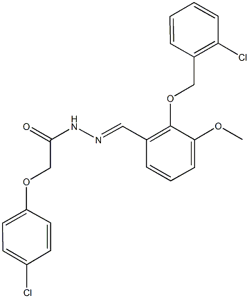 N'-{2-[(2-chlorobenzyl)oxy]-3-methoxybenzylidene}-2-(4-chlorophenoxy)acetohydrazide Struktur