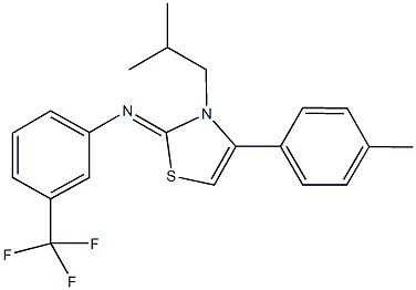 N-(3-isobutyl-4-(4-methylphenyl)-1,3-thiazol-2(3H)-ylidene)-N-[3-(trifluoromethyl)phenyl]amine Struktur