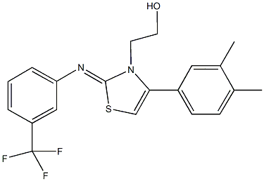 2-(4-(3,4-dimethylphenyl)-2-{[3-(trifluoromethyl)phenyl]imino}-1,3-thiazol-3(2H)-yl)ethanol Struktur