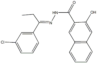 N'-[1-(3-chlorophenyl)propylidene]-3-hydroxy-2-naphthohydrazide Struktur