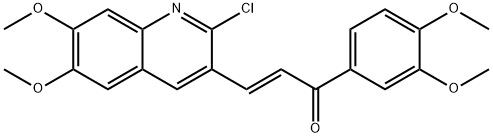 3-(2-chloro-6,7-dimethoxy-3-quinolinyl)-1-(3,4-dimethoxyphenyl)-2-propen-1-one Struktur