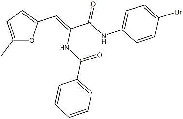 N-[1-[(4-bromoanilino)carbonyl]-2-(5-methyl-2-furyl)vinyl]benzamide Struktur