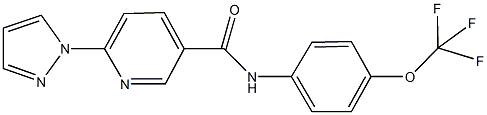 6-(1H-pyrazol-1-yl)-N-[4-(trifluoromethoxy)phenyl]nicotinamide Struktur