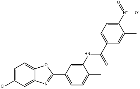 N-[5-(5-chloro-1,3-benzoxazol-2-yl)-2-methylphenyl]-4-nitro-3-methylbenzamide Struktur