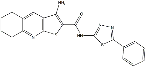 3-amino-N-(5-phenyl-1,3,4-thiadiazol-2-yl)-5,6,7,8-tetrahydrothieno[2,3-b]quinoline-2-carboxamide Struktur