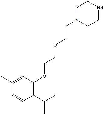 1-{2-[2-(2-isopropyl-5-methylphenoxy)ethoxy]ethyl}piperazine Struktur