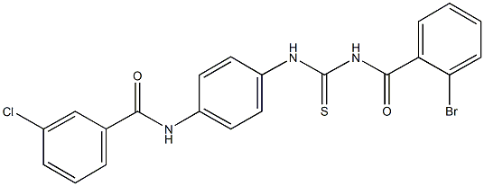 N-[4-({[(2-bromobenzoyl)amino]carbothioyl}amino)phenyl]-3-chlorobenzamide Struktur