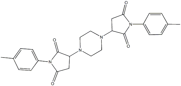 1-(4-methylphenyl)-3-{4-[1-(4-methylphenyl)-2,5-dioxopyrrolidin-3-yl]piperazin-1-yl}pyrrolidine-2,5-dione Struktur