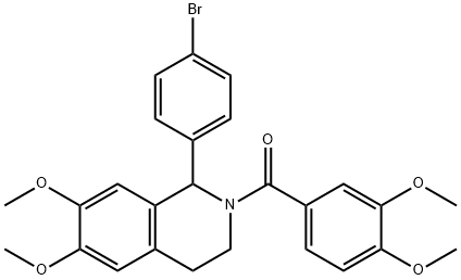 1-(4-bromophenyl)-2-(3,4-dimethoxybenzoyl)-6,7-dimethoxy-1,2,3,4-tetrahydroisoquinoline Struktur