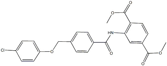 dimethyl 2-({4-[(4-chlorophenoxy)methyl]benzoyl}amino)terephthalate Struktur