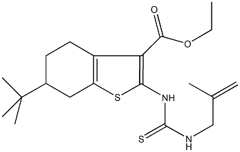 ethyl 6-tert-butyl-2-({[(2-methyl-2-propenyl)amino]carbothioyl}amino)-4,5,6,7-tetrahydro-1-benzothiophene-3-carboxylate Struktur