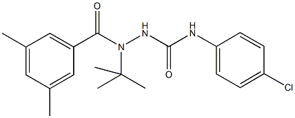 2-tert-butyl-N-(4-chlorophenyl)-2-(3,5-dimethylbenzoyl)hydrazinecarboxamide Struktur