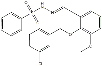 N'-{2-[(3-chlorobenzyl)oxy]-3-methoxybenzylidene}benzenesulfonohydrazide Struktur