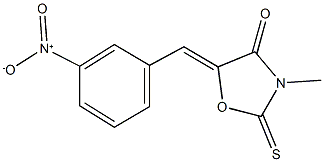 5-{3-nitrobenzylidene}-3-methyl-2-thioxo-1,3-oxazolidin-4-one Struktur