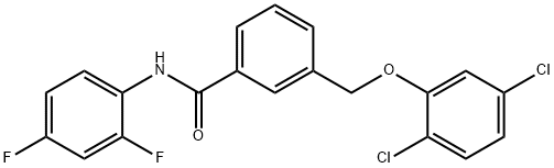 3-[(2,5-dichlorophenoxy)methyl]-N-(2,4-difluorophenyl)benzamide Struktur