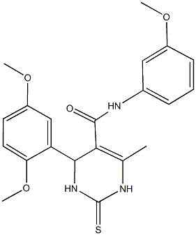 4-(2,5-dimethoxyphenyl)-N-(3-methoxyphenyl)-6-methyl-2-thioxo-1,2,3,4-tetrahydropyrimidine-5-carboxamide Struktur