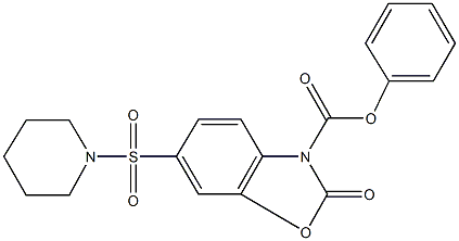 phenyl 2-oxo-6-(piperidin-1-ylsulfonyl)-1,3-benzoxazole-3(2H)-carboxylate Struktur