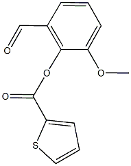 2-formyl-6-methoxyphenyl thiophene-2-carboxylate Struktur