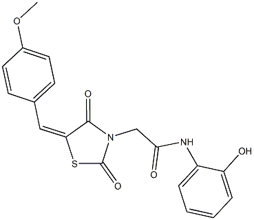 N-(2-hydroxyphenyl)-2-[5-(4-methoxybenzylidene)-2,4-dioxo-1,3-thiazolidin-3-yl]acetamide Struktur