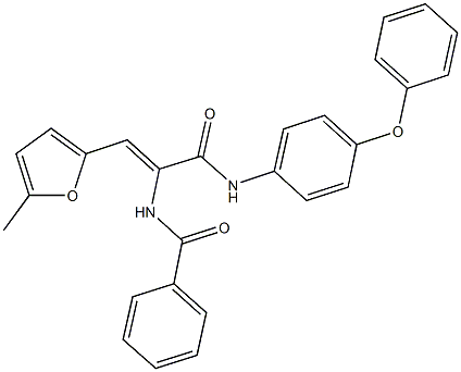 N-{2-(5-methyl-2-furyl)-1-[(4-phenoxyanilino)carbonyl]vinyl}benzamide Struktur