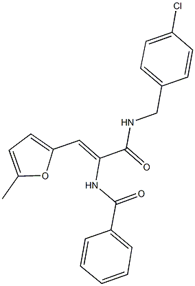 N-[1-{[(4-chlorobenzyl)amino]carbonyl}-2-(5-methyl-2-furyl)vinyl]benzamide Struktur