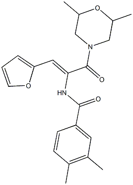 N-[1-[(2,6-dimethyl-4-morpholinyl)carbonyl]-2-(2-furyl)vinyl]-3,4-dimethylbenzamide Struktur