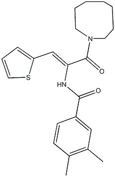 N-[1-(1-azocanylcarbonyl)-2-(2-thienyl)vinyl]-3,4-dimethylbenzamide Struktur