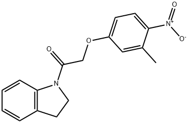 1-({4-nitro-3-methylphenoxy}acetyl)indoline Struktur