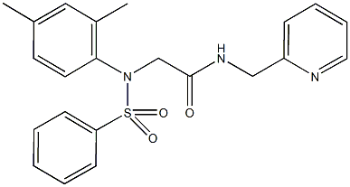 2-[2,4-dimethyl(phenylsulfonyl)anilino]-N-(2-pyridinylmethyl)acetamide Struktur