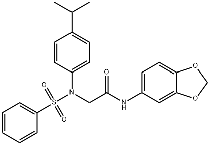 N-(1,3-benzodioxol-5-yl)-2-[4-isopropyl(phenylsulfonyl)anilino]acetamide Struktur