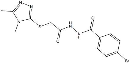 N'-[(4-bromophenyl)carbonyl]-2-[(4,5-dimethyl-4H-1,2,4-triazol-3-yl)sulfanyl]acetohydrazide Struktur