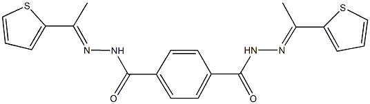 N'~1~,N'~4~-bis[1-(2-thienyl)ethylidene]terephthalohydrazide Struktur