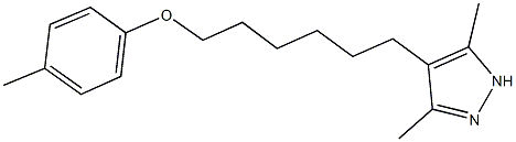 6-(3,5-dimethyl-1H-pyrazol-4-yl)hexyl 4-methylphenyl ether Struktur