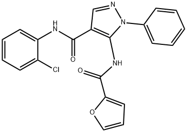 N-(2-chlorophenyl)-5-(2-furoylamino)-1-phenyl-1H-pyrazole-4-carboxamide Struktur