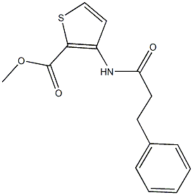 methyl 3-[(3-phenylpropanoyl)amino]-2-thiophenecarboxylate Struktur