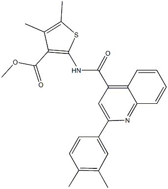 methyl 2-({[2-(3,4-dimethylphenyl)-4-quinolinyl]carbonyl}amino)-4,5-dimethyl-3-thiophenecarboxylate Struktur