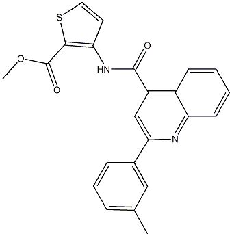 methyl 3-({[2-(3-methylphenyl)-4-quinolinyl]carbonyl}amino)-2-thiophenecarboxylate Struktur