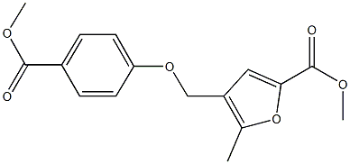 methyl 4-{[4-(methoxycarbonyl)phenoxy]methyl}-5-methyl-2-furoate Struktur