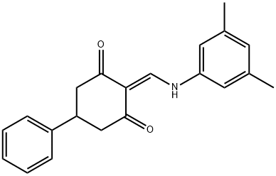 2-[(3,5-dimethylanilino)methylene]-5-phenyl-1,3-cyclohexanedione Struktur