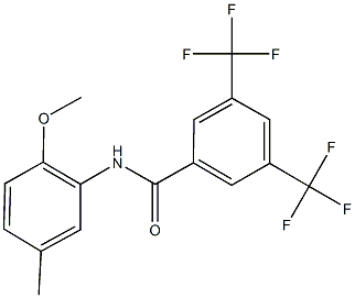 N-(2-methoxy-5-methylphenyl)-3,5-bis(trifluoromethyl)benzamide Struktur