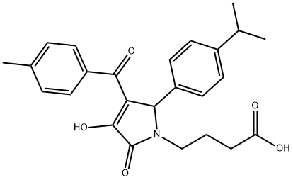 4-[3-hydroxy-5-(4-isopropylphenyl)-4-(4-methylbenzoyl)-2-oxo-2,5-dihydro-1H-pyrrol-1-yl]butanoic acid Struktur