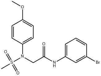 N-(3-bromophenyl)-2-[4-methoxy(methylsulfonyl)anilino]acetamide Struktur