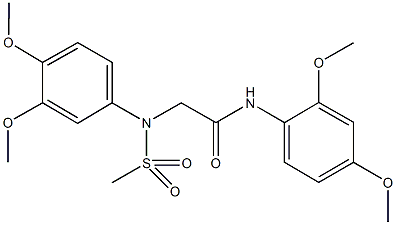 2-[3,4-dimethoxy(methylsulfonyl)anilino]-N-(2,4-dimethoxyphenyl)acetamide Struktur