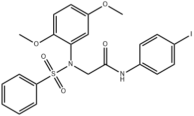 2-[2,5-dimethoxy(phenylsulfonyl)anilino]-N-(4-iodophenyl)acetamide Struktur