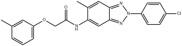 N-[2-(4-chlorophenyl)-6-methyl-2H-1,2,3-benzotriazol-5-yl]-2-(3-methylphenoxy)acetamide Struktur