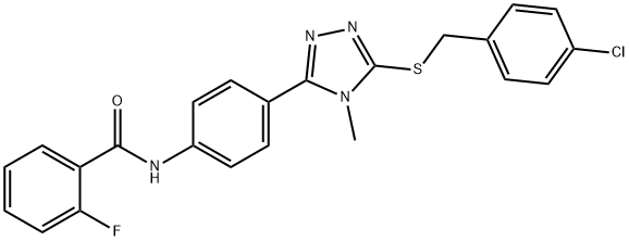 N-(4-{5-[(4-chlorobenzyl)sulfanyl]-4-methyl-4H-1,2,4-triazol-3-yl}phenyl)-2-fluorobenzamide Struktur