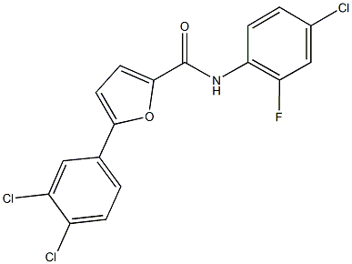 N-(4-chloro-2-fluorophenyl)-5-(3,4-dichlorophenyl)-2-furamide Struktur